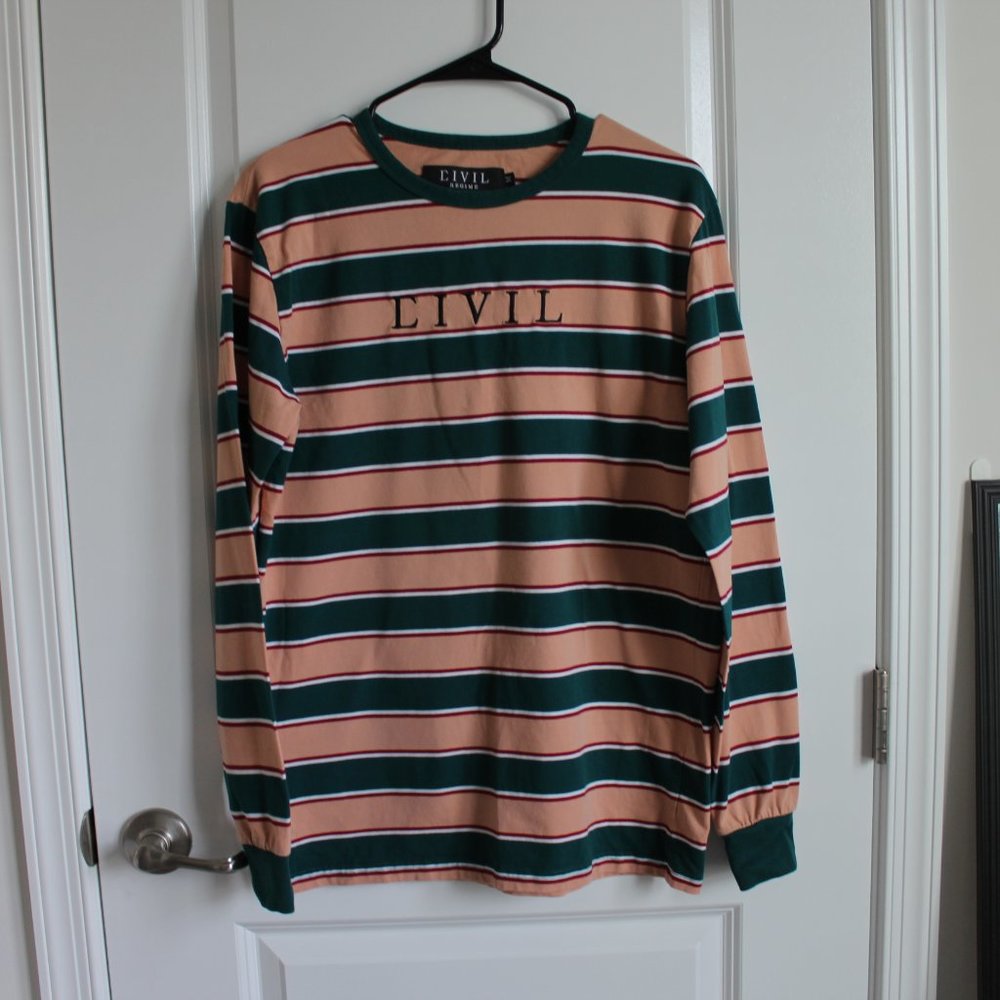NWOT CIVIL REGIME WATERMELON STRIPED LONG SLEEVE